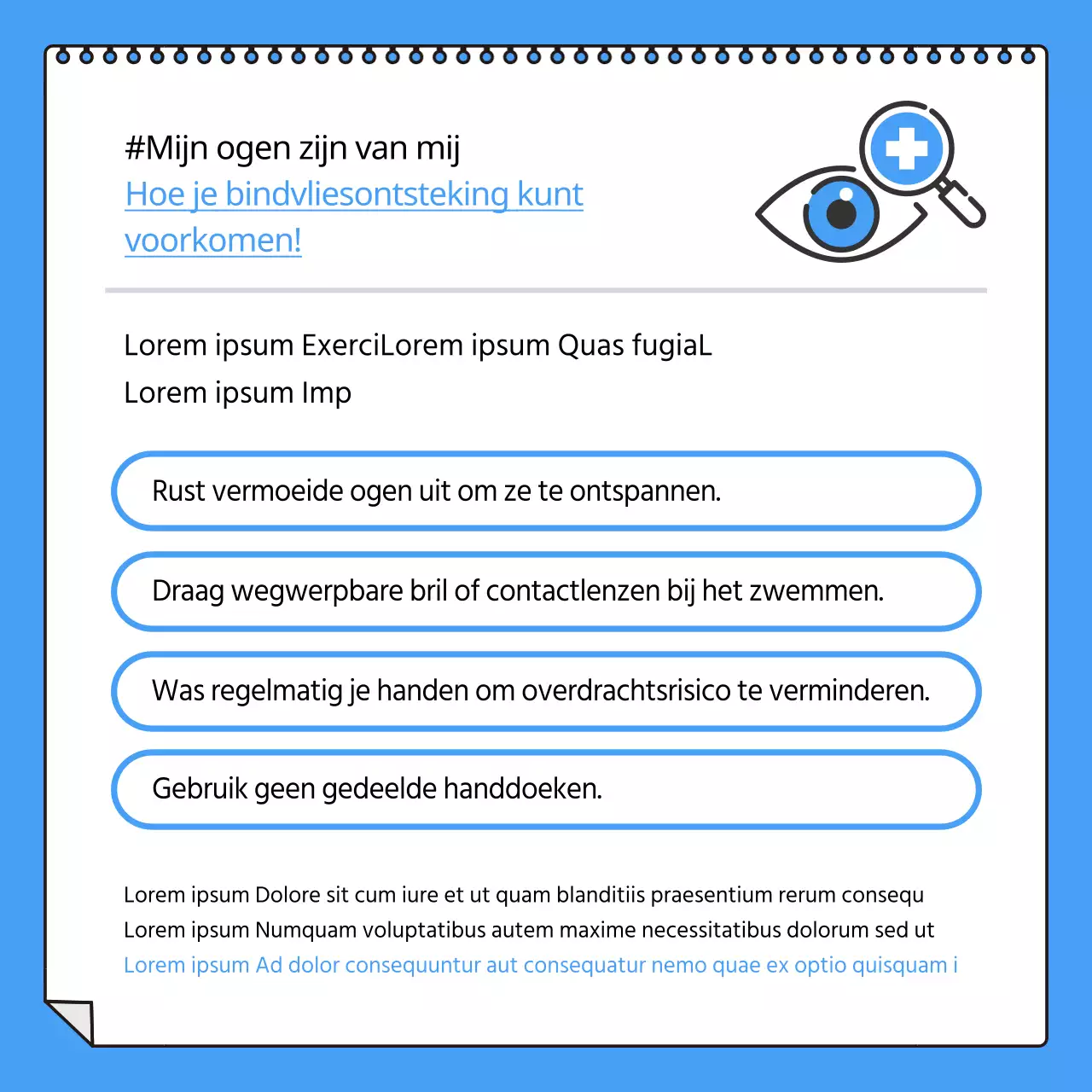 Blauw en wit bindvliesontsteking CardNews