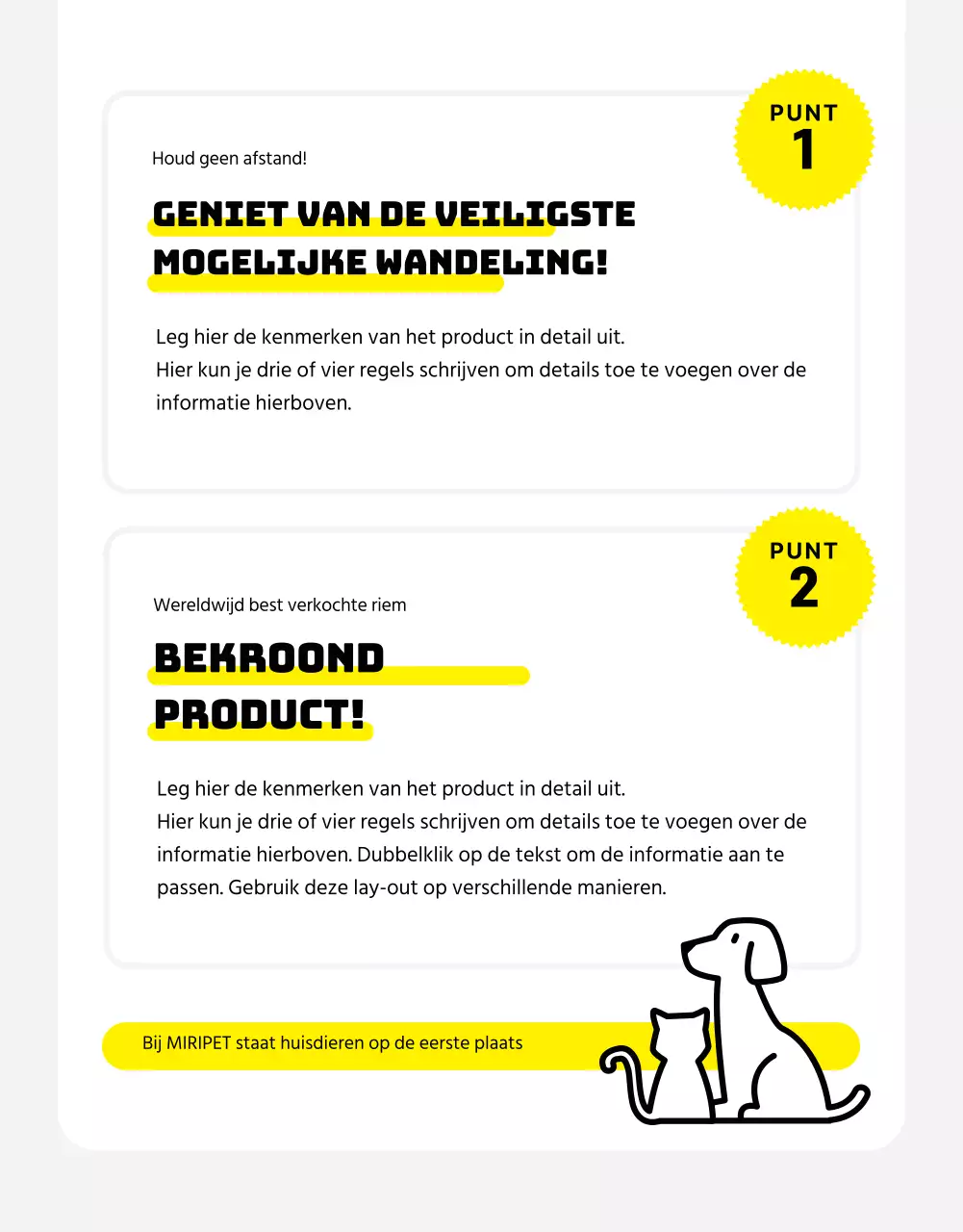 Pagina met huisdiergegevens