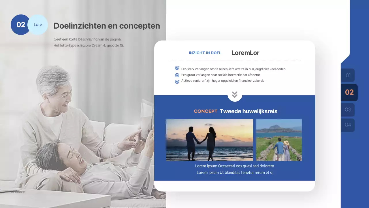 Een strakke, blauwgetinte presentatie voor een wedstrijd voor een reclamepitch