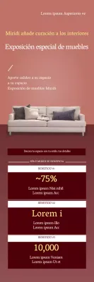 La foto rosa destaca el mobiliario limpio para promocionar el acontecimiento