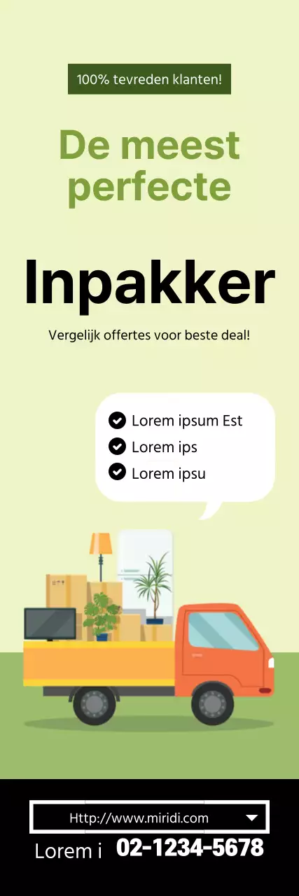 Groene illustratie Nette verpakking bevordert verhuizen