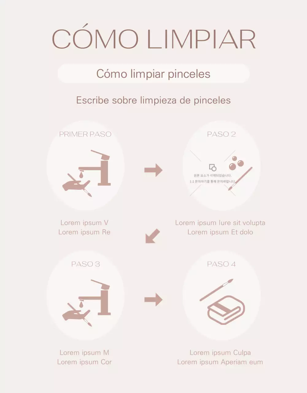 Pinceles de marketing con fondo marrón claro