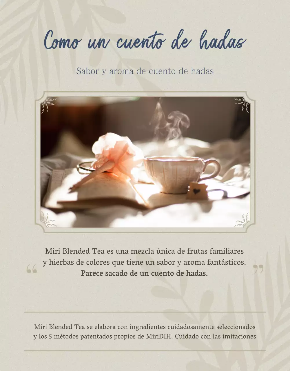 Detalles del té mezclado