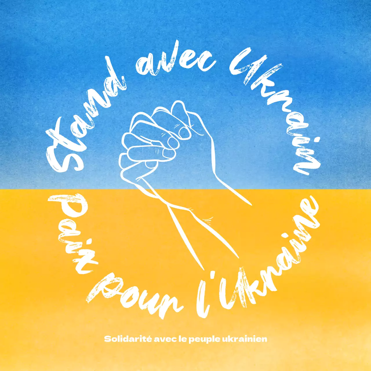 Drapeau ukrainien bleu jauneContre la guerre en couleur