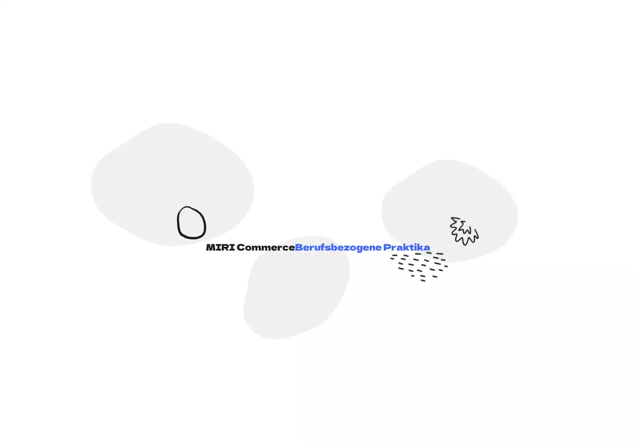 Ein Willkommenspaket zur Erinnerung an Ihr berufsbezogenes Praktikum mit einer blau-schwarzen menschlichen Illustration.