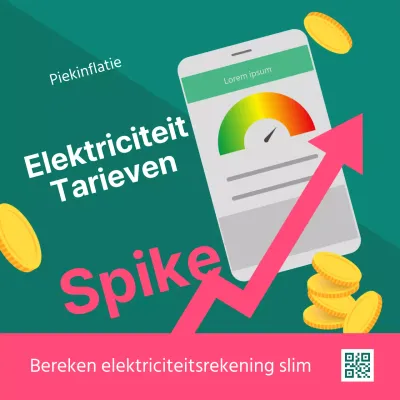 Een eenvoudige elektriciteitsrekening in groen en roze