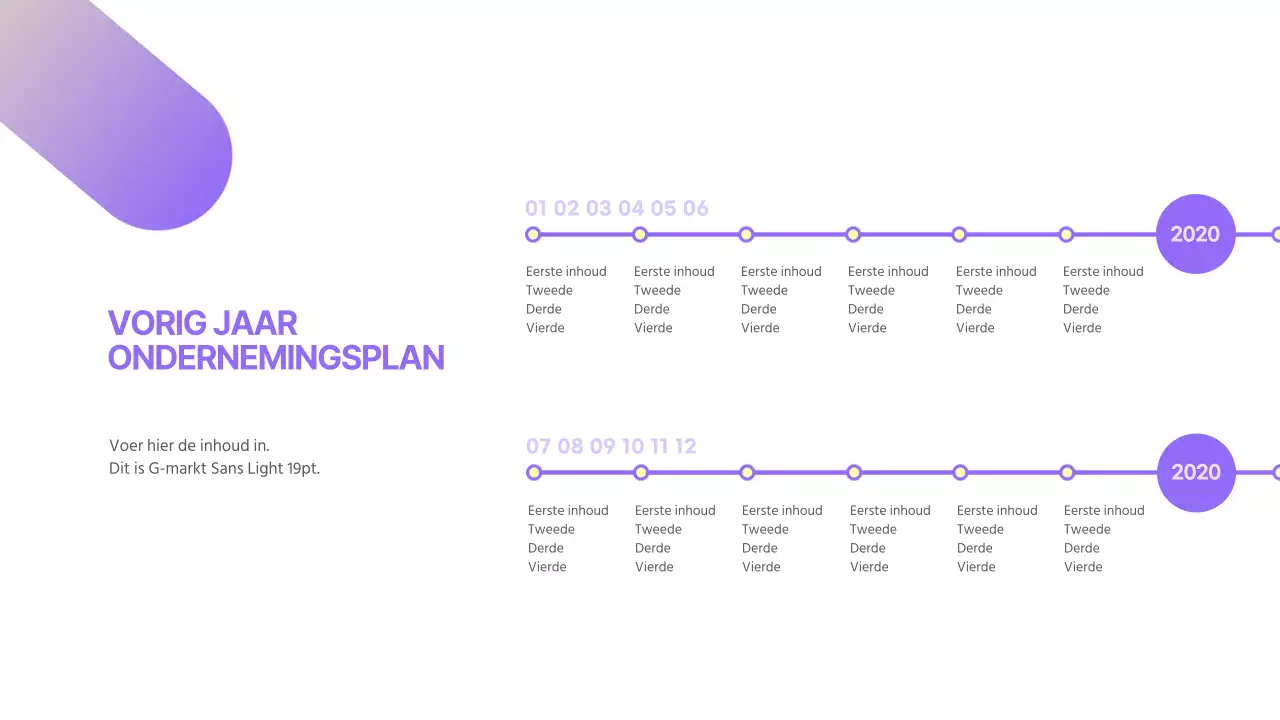 Schone tijdlijn met paars verloop