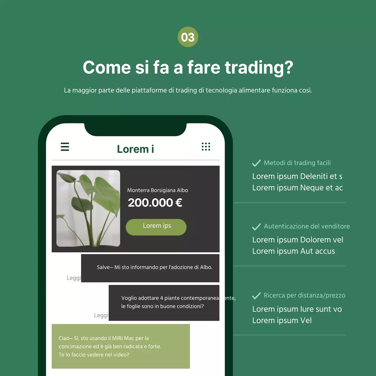 Design di una scheda tecnica alimentare con un tocco di verde