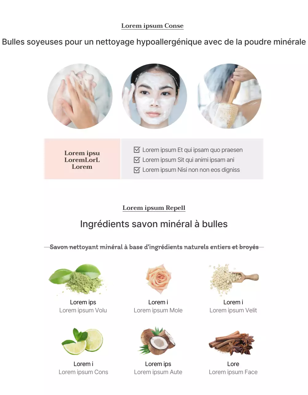 Savon minéral nettoyant naturel rose clair