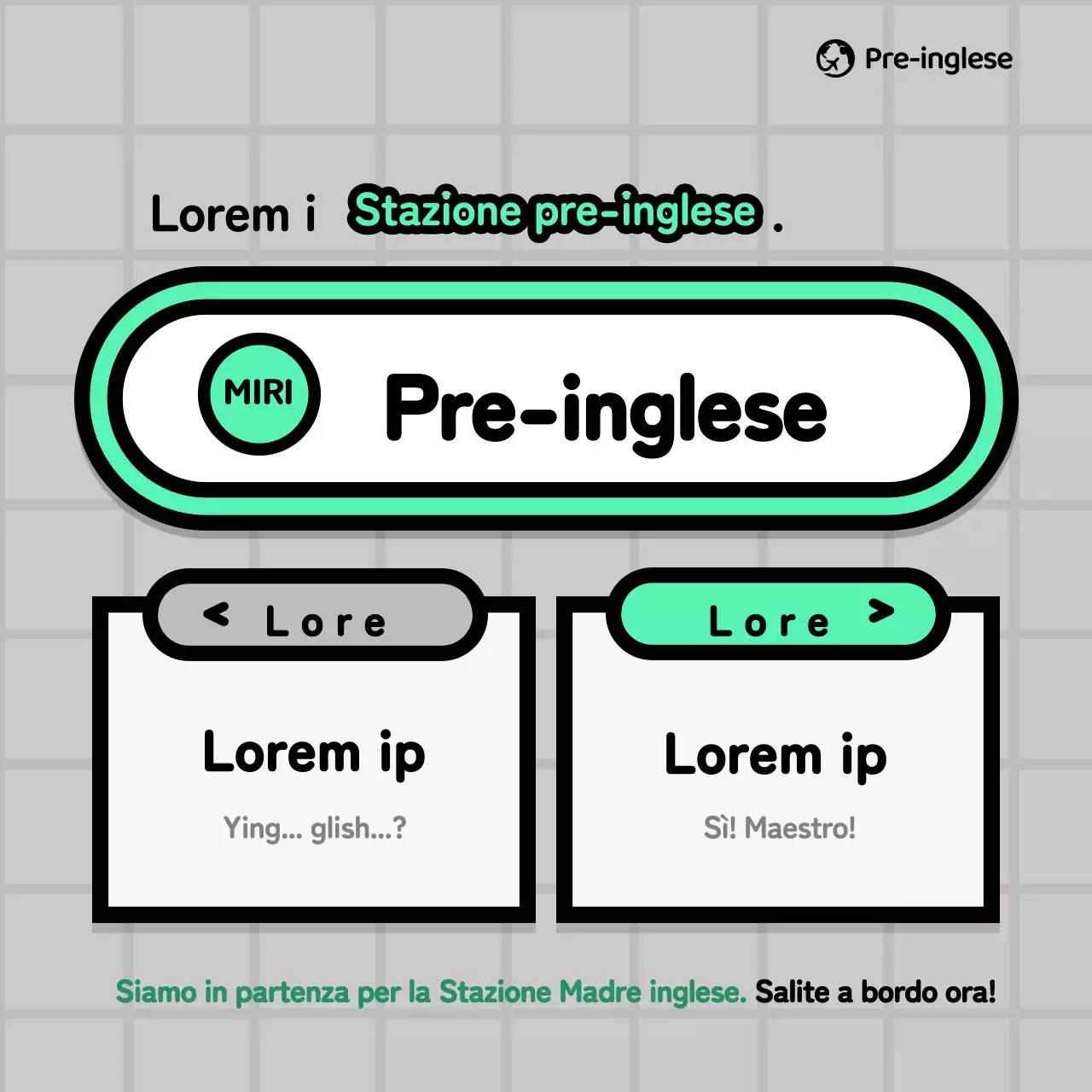 Promozione del concetto di scuola metropolitana in grigio e verde