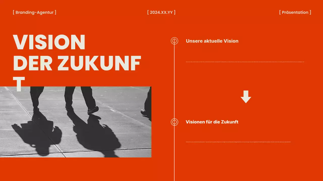 Eine orangefarbene und schicke Markenagentur