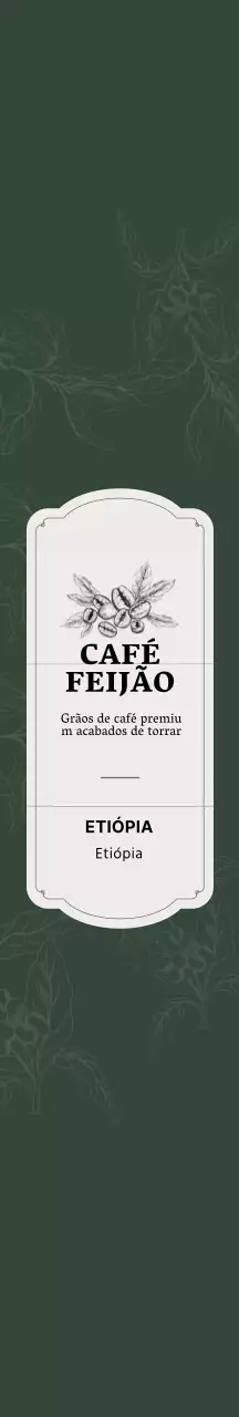 Ilustração verde embalagem vintage de café em grão