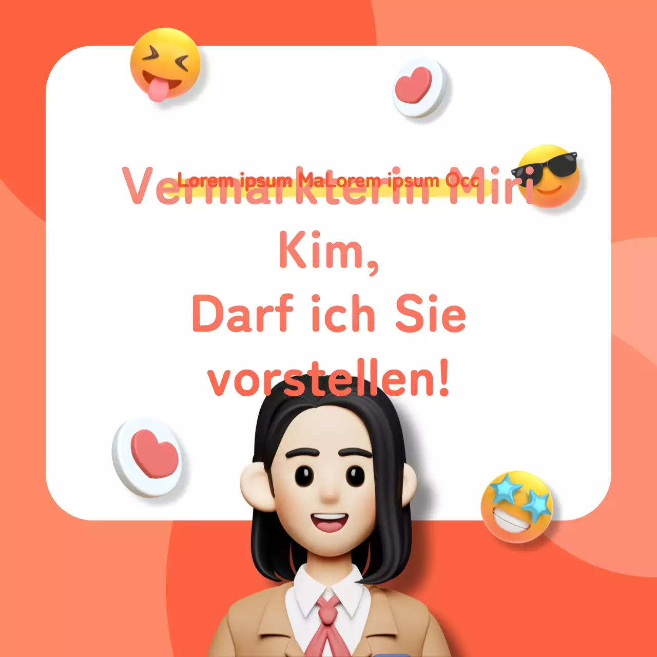 Orange- und korallenfarbenes 3D-SymbolInstagram-Bio-Inhalt