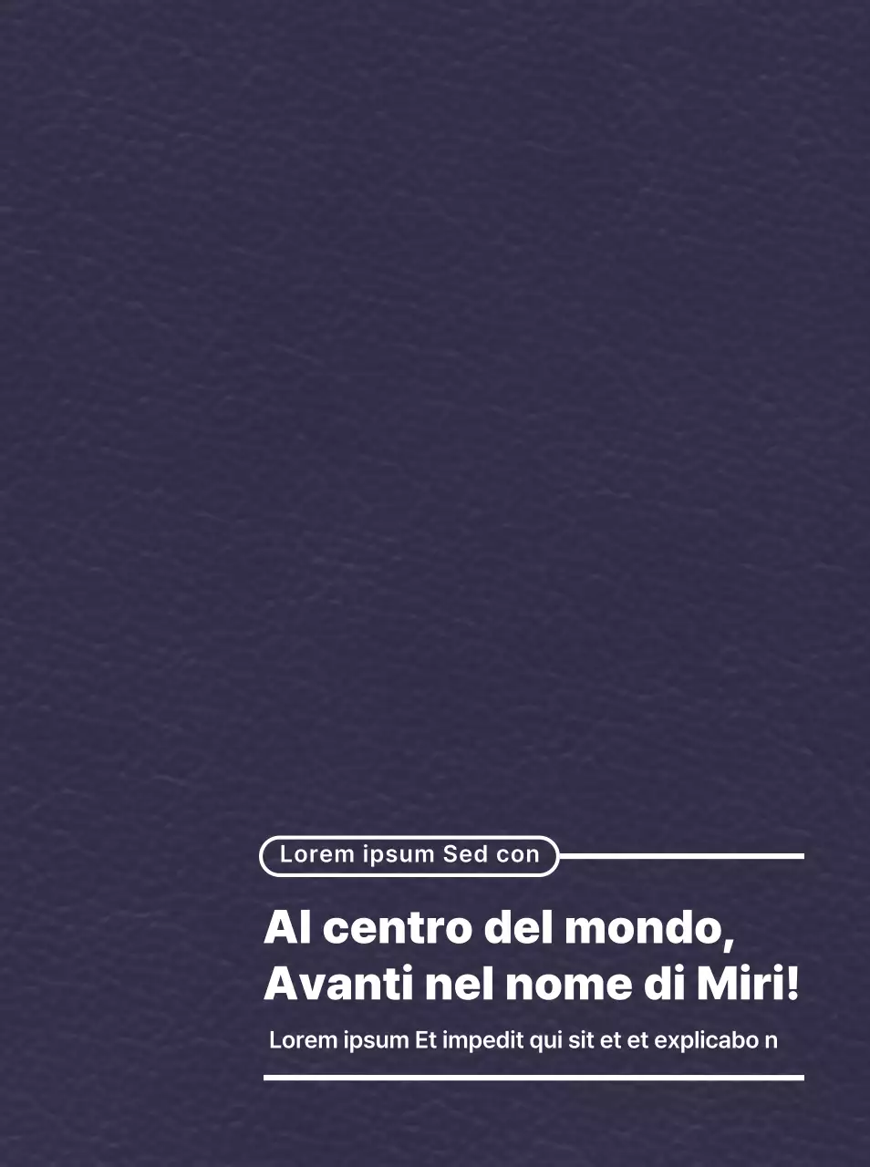 Evidenziare lo slogan dell'università con un semplice concetto di layout del testo