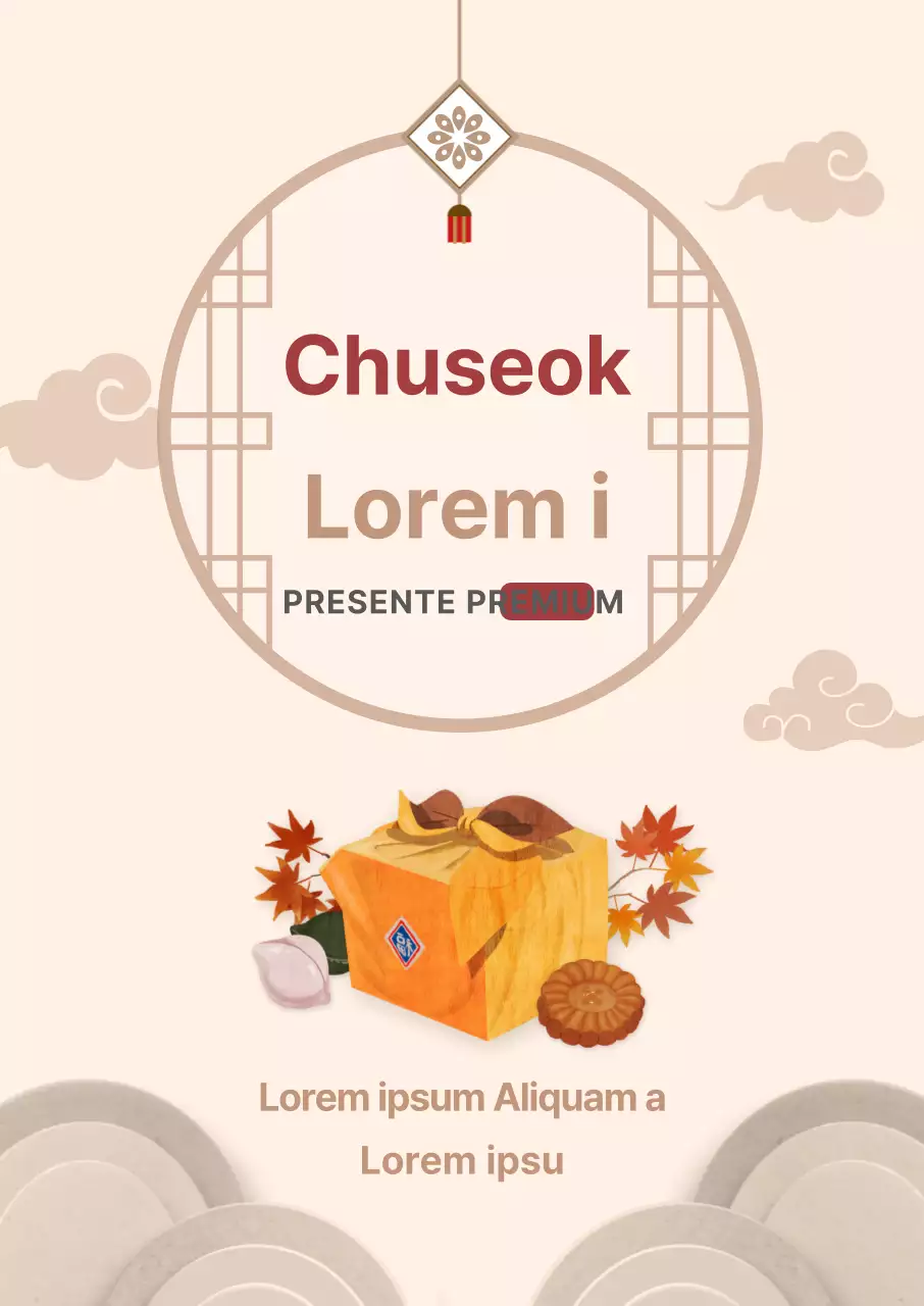 Cartaz para um conjunto de oferta tradicional do Ano Novo Chinês