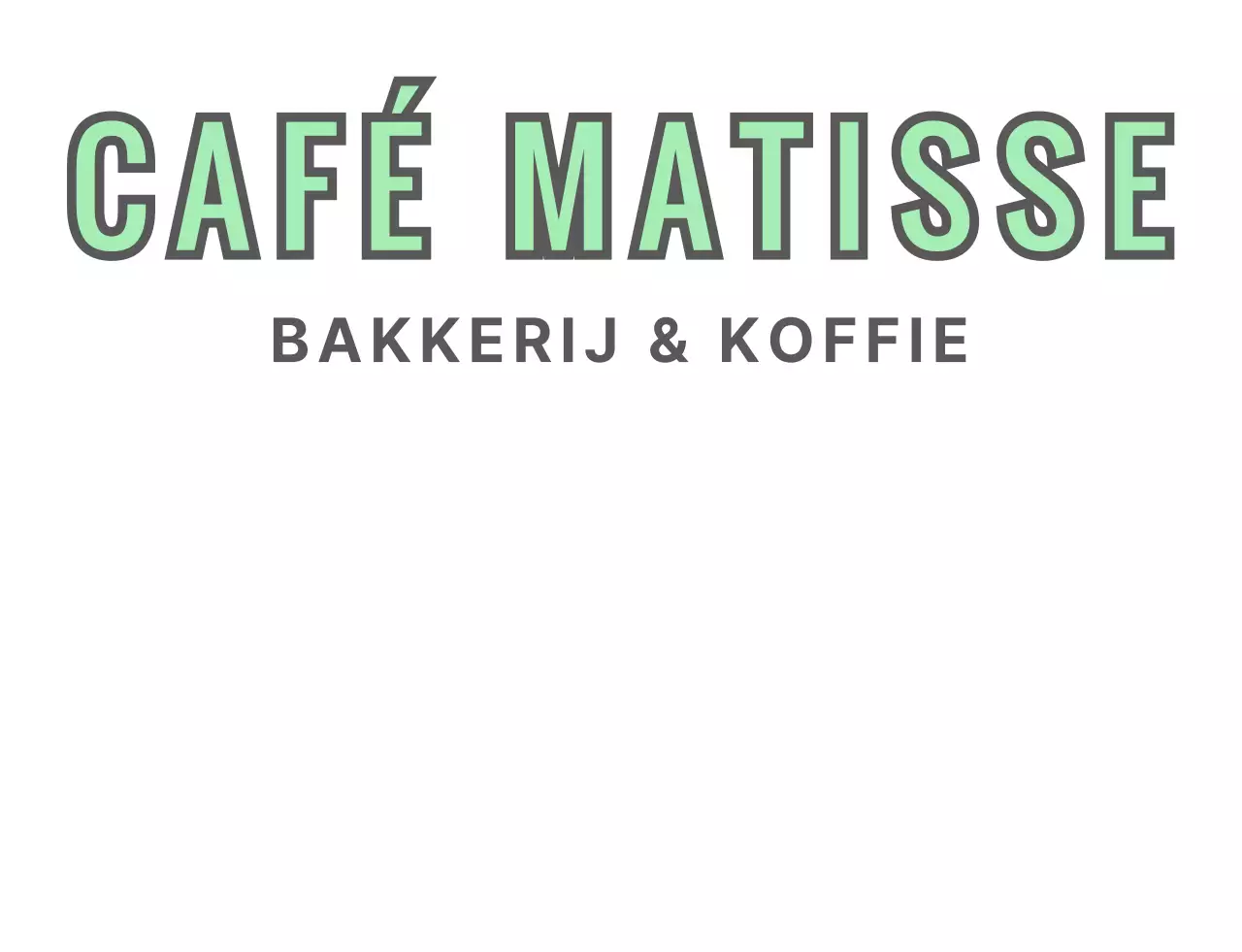 Een mintgrijs, sentimenteel getekend café