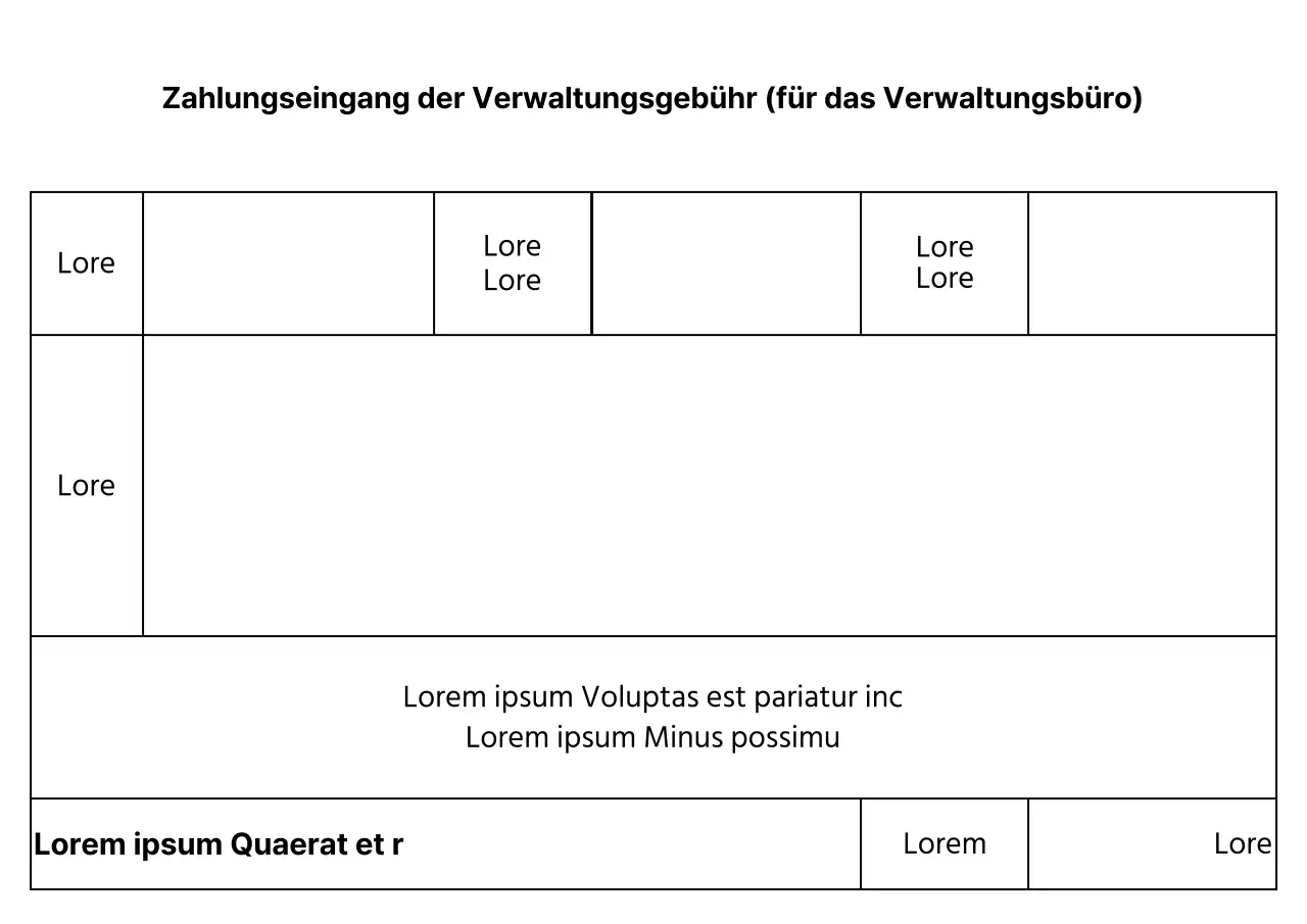 Eine saubere, stilisierte Quittung für die Zahlung einer Verwaltungsgebühr