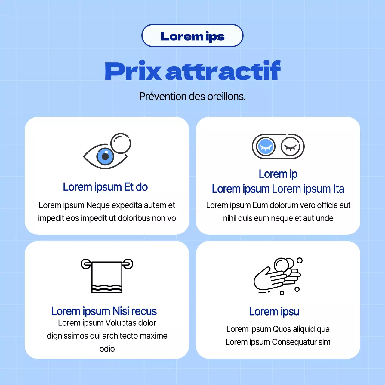 Conjonctivite nette en bleu clair et blanc CardNews