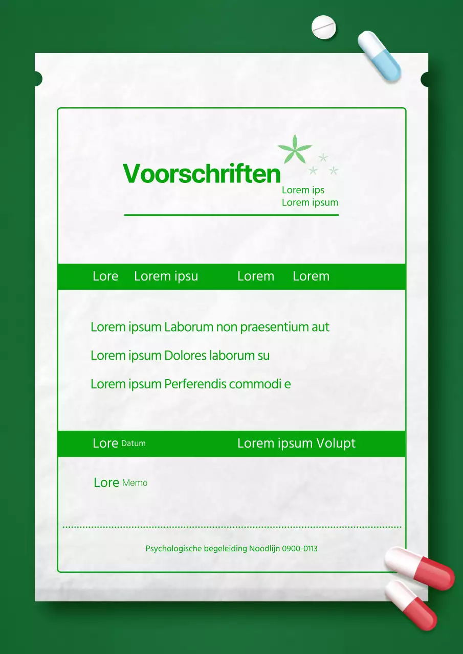 Corona Blue checklist met groen receptconcept
