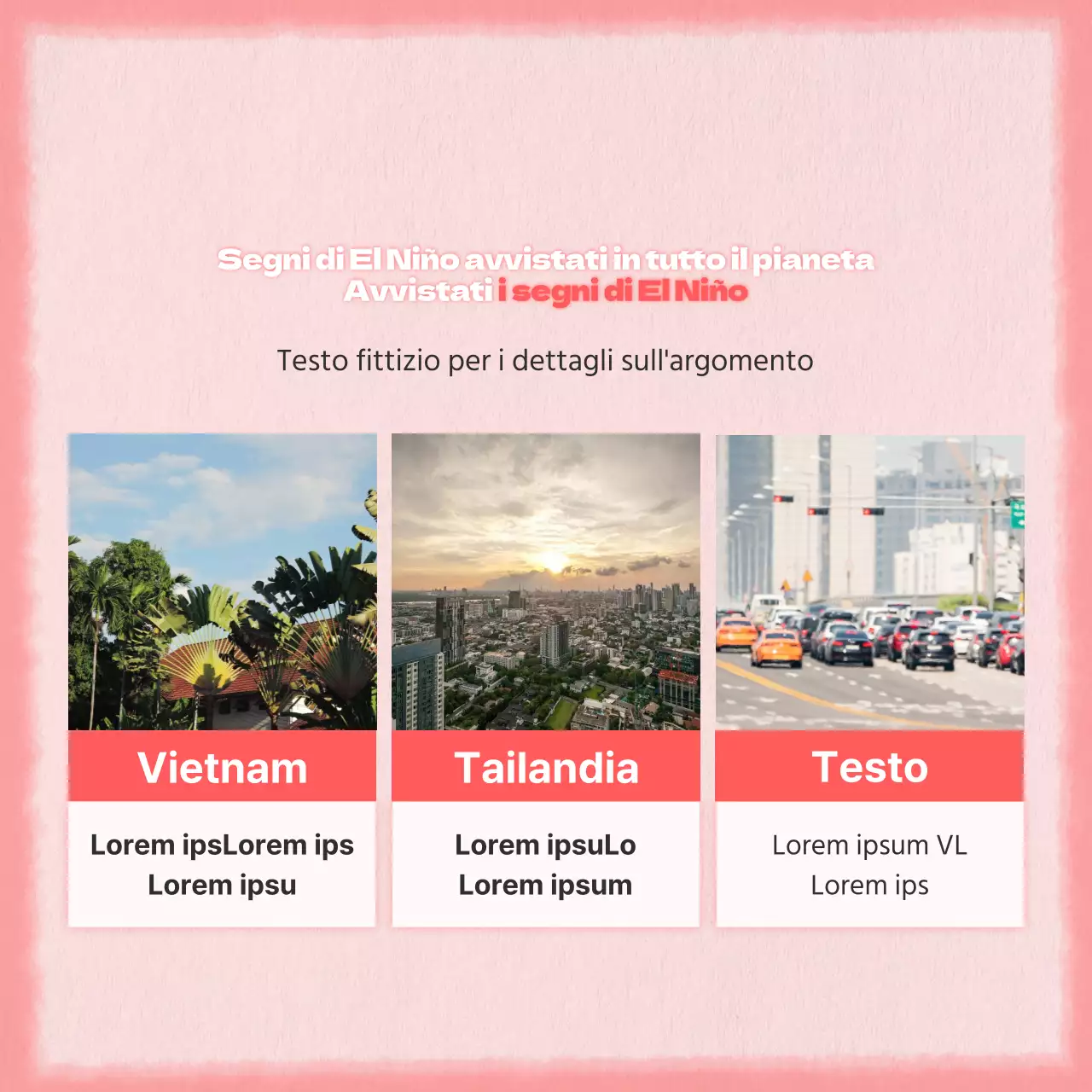 Osservazioni climatiche in rosa e rosso