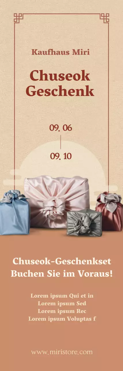 Chuseok-Geschenkbanner in gedeckten Tönen