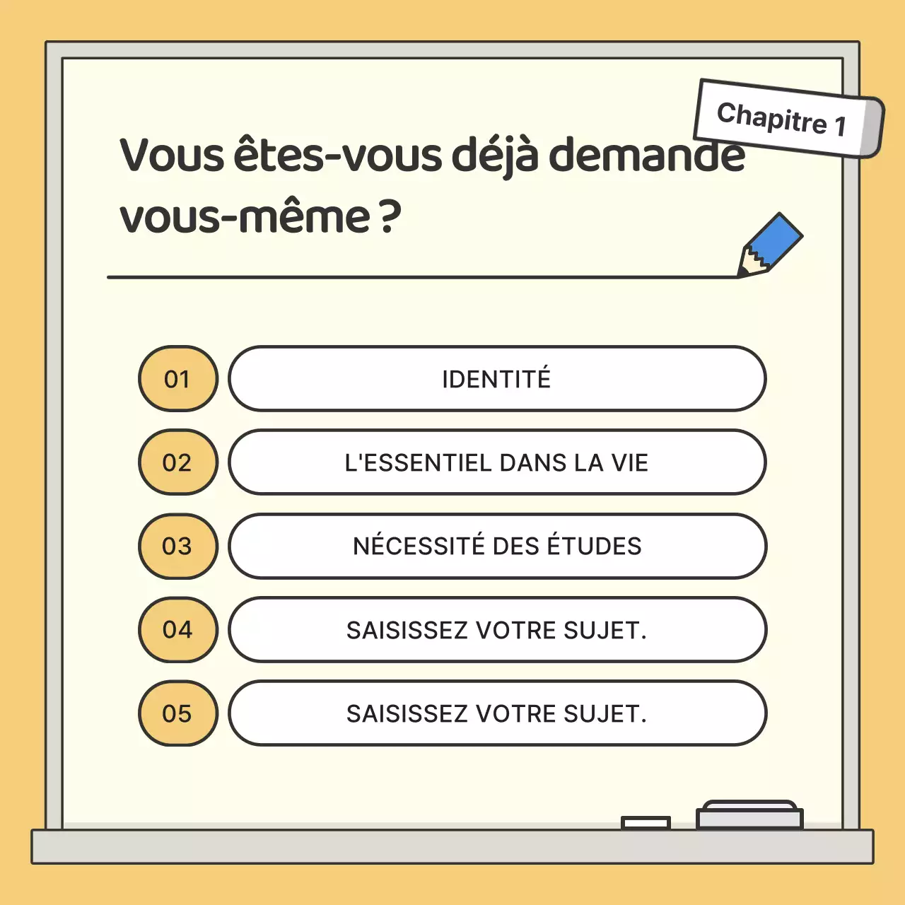 Conférence sur les sciences humaines avec illustration d'un tableau noir jaune et bleu pour les étudiants