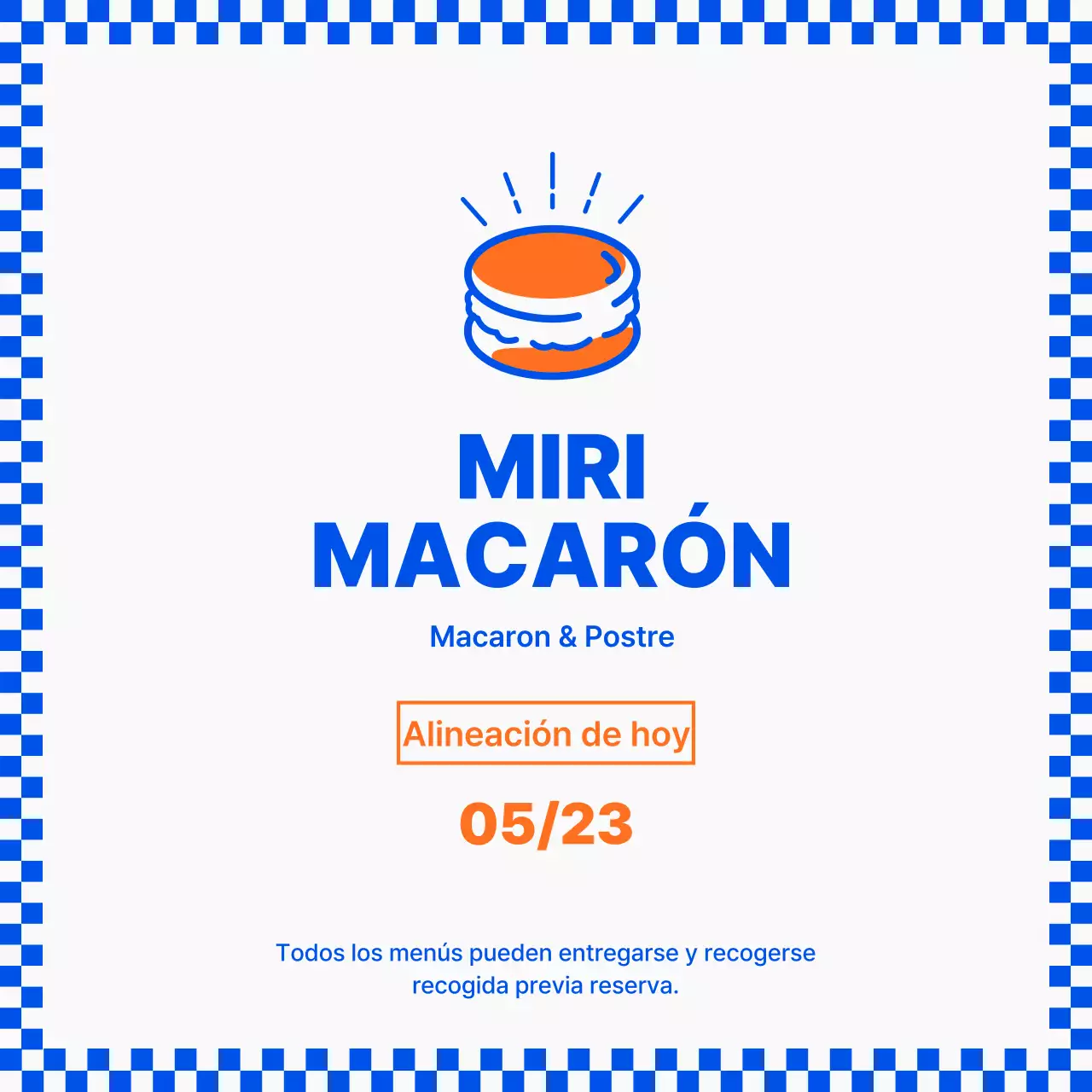 Blue Checkerboard Macaroons Redes sociales