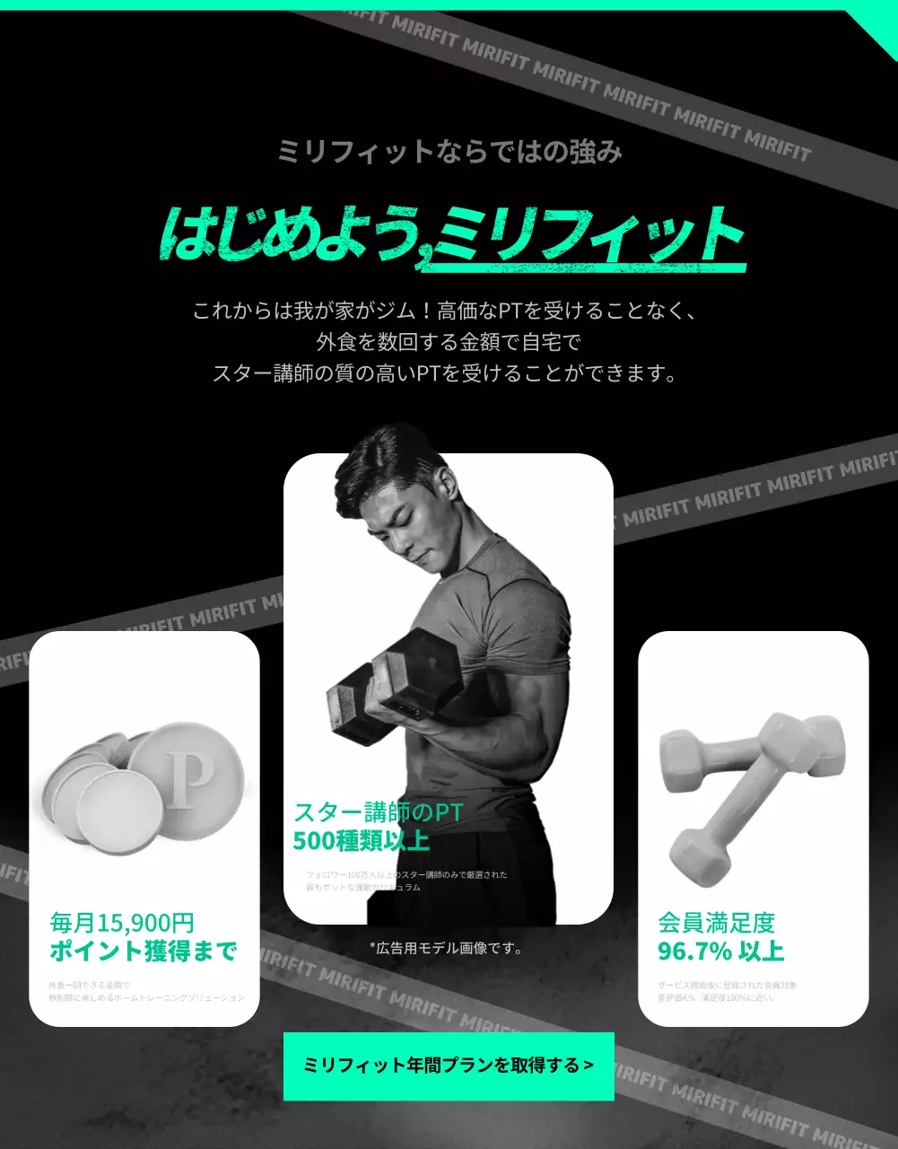 黒 モダン フィットネス ポスター 詳細ページ