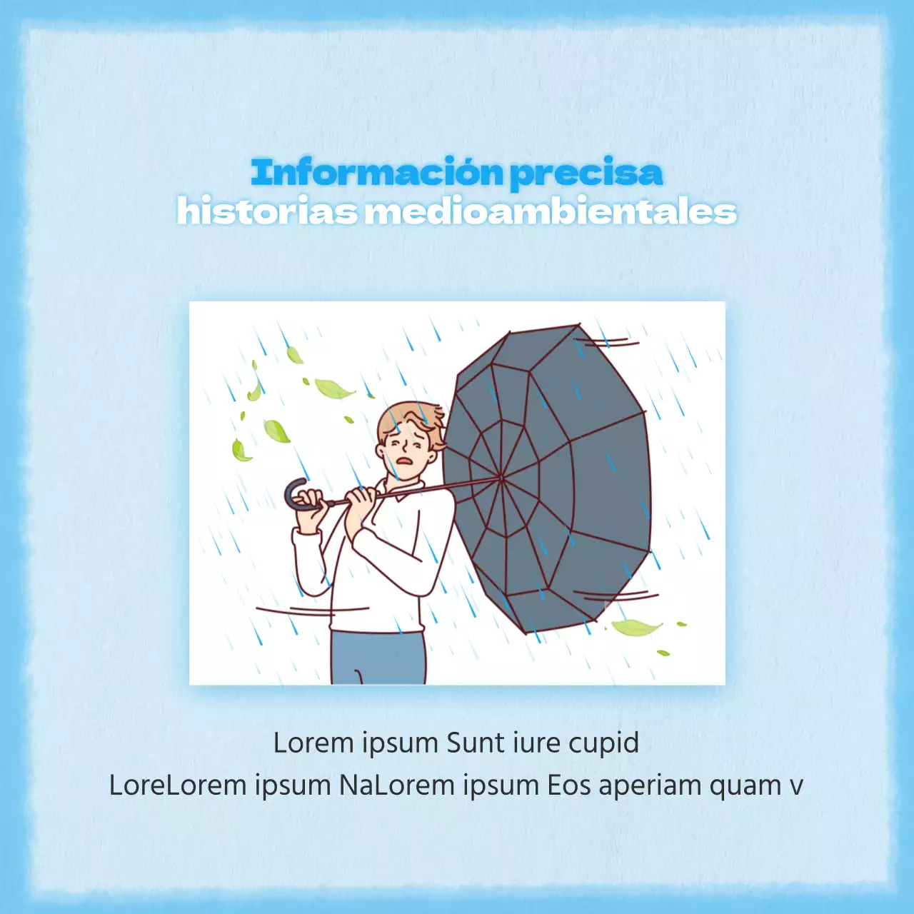 Un concepto sencillo y bonito en azul para el puesto de información sobre el clima