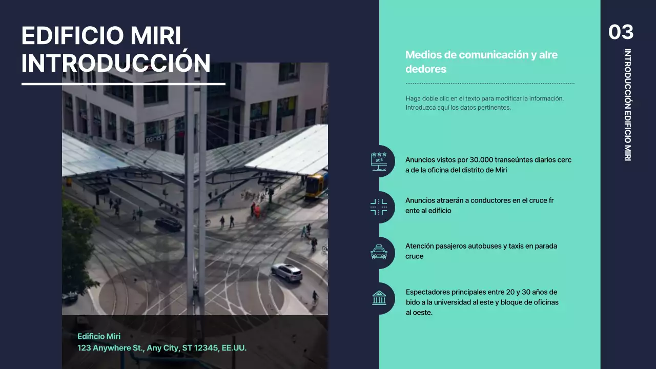 Propuestas multimedia en tonos menta y azul marino