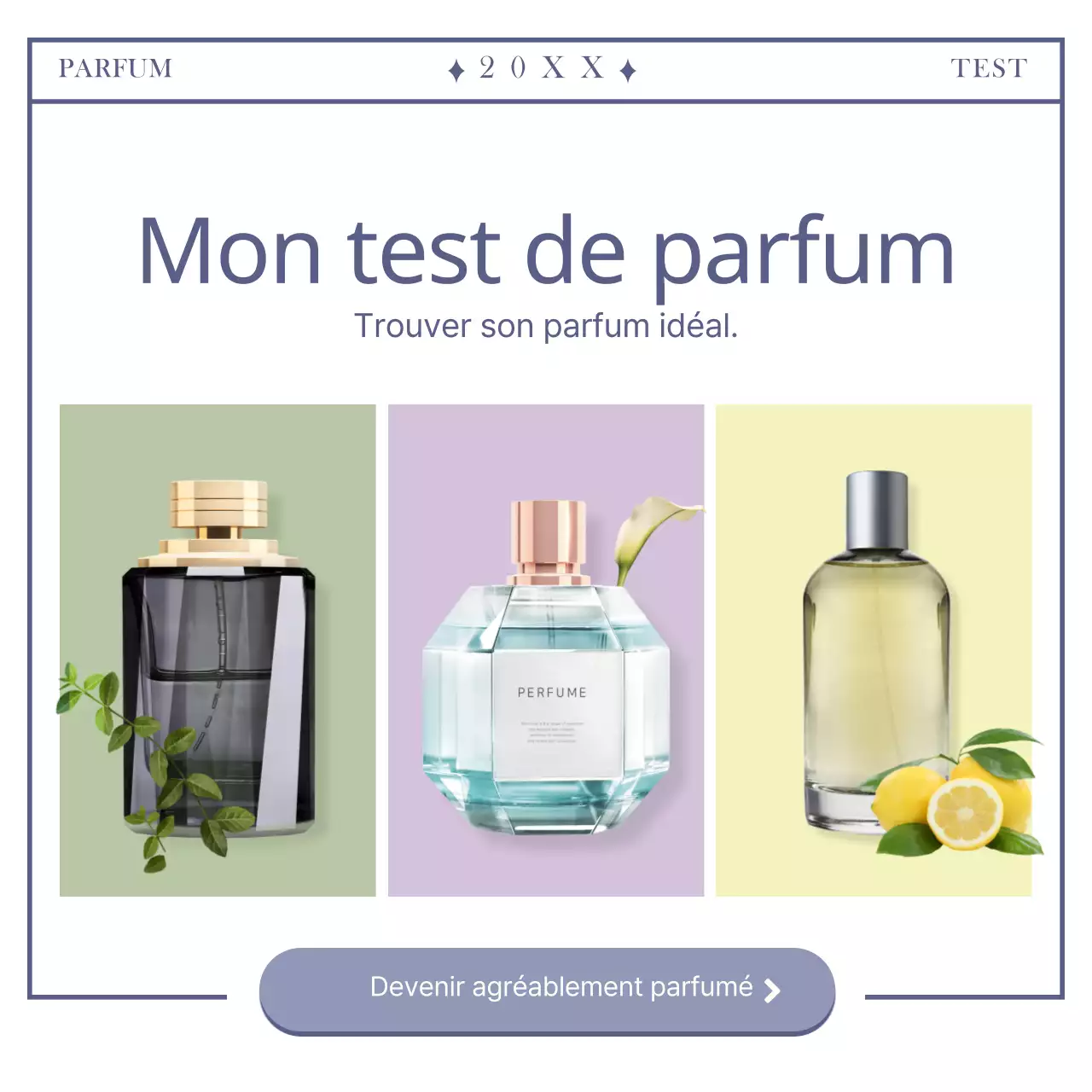 Carte de test de parfum simple et personnaliséeNews design