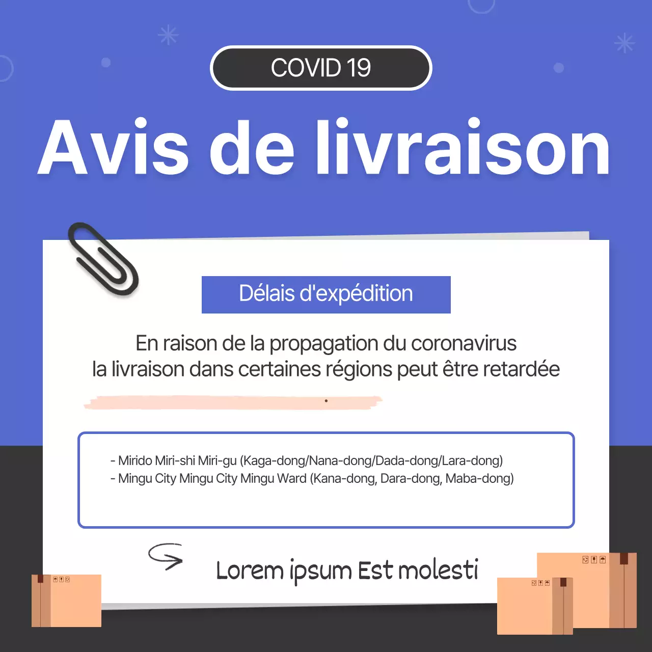 Retards d'expédition