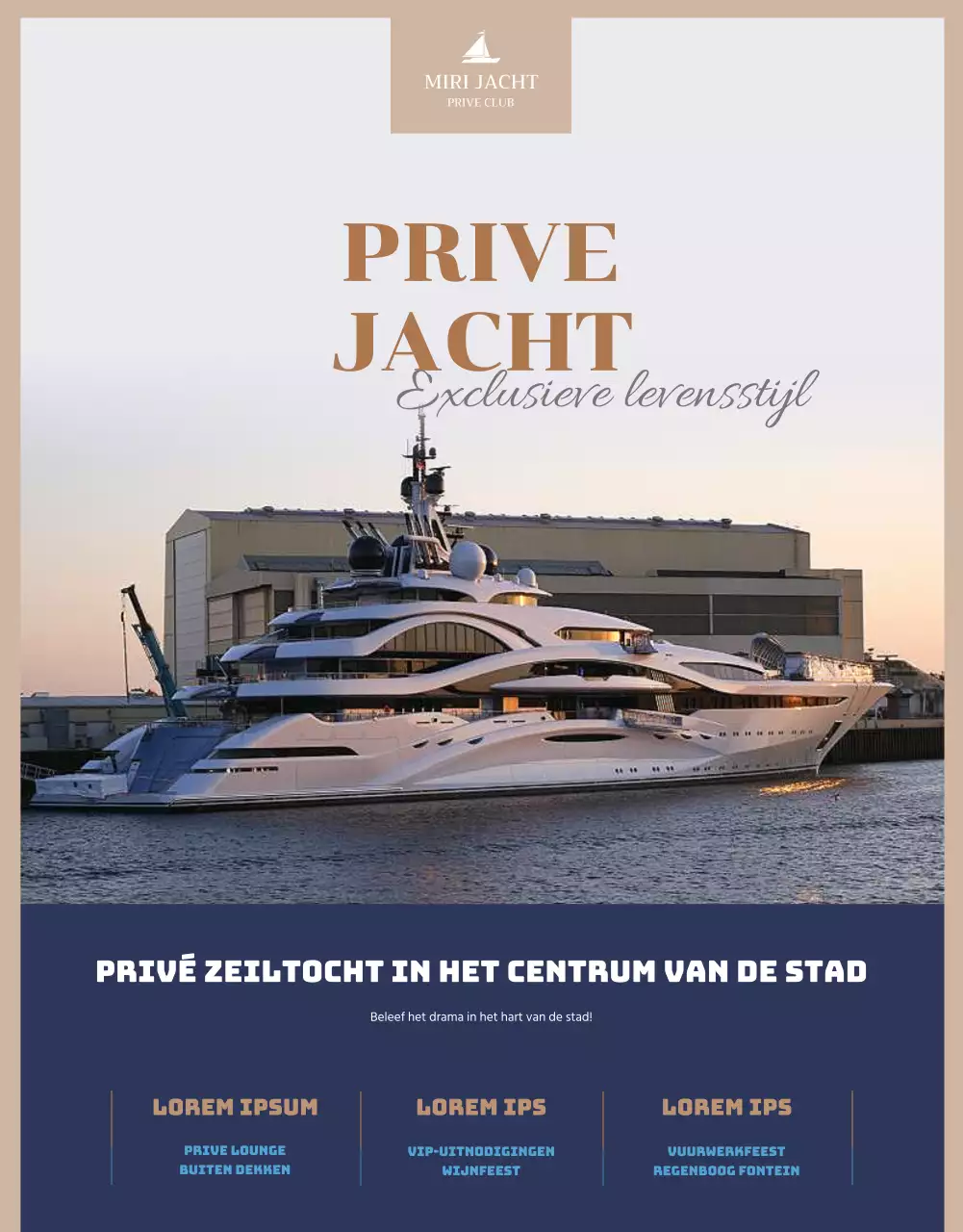 Een privé jachtclub in de gouden marine