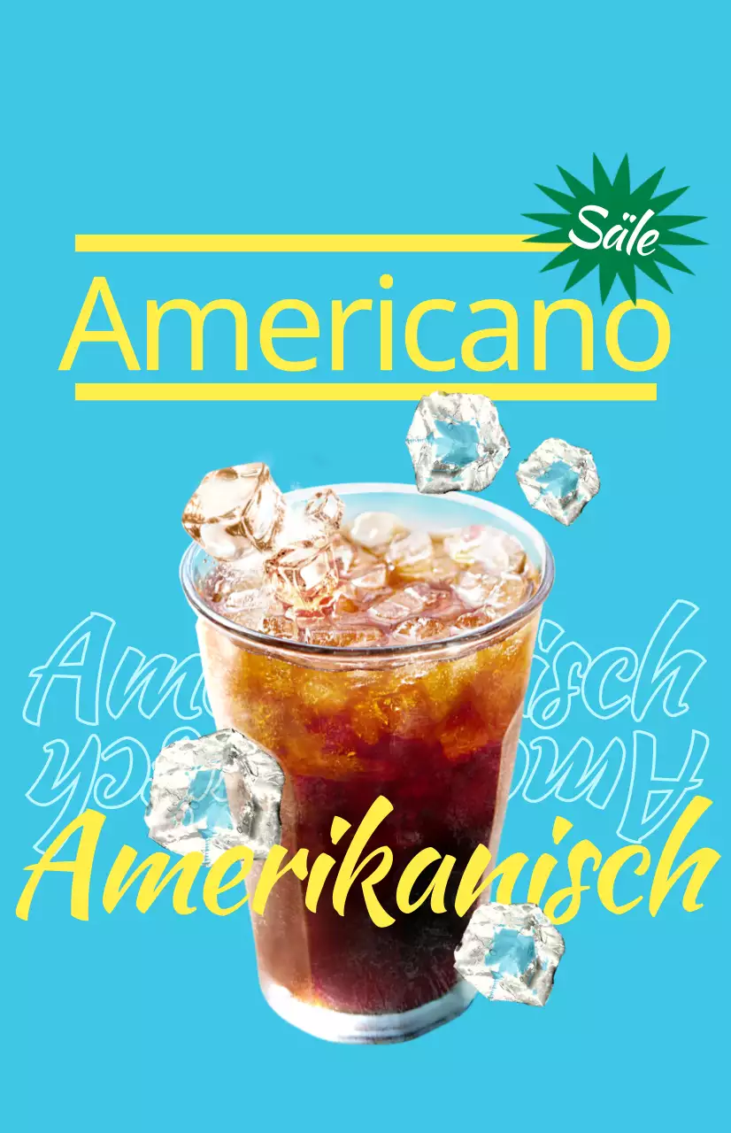 Bewerben Sie Ihr Café-Menü mit farbenfrohen, illustrierten Getränkebildern und Texten