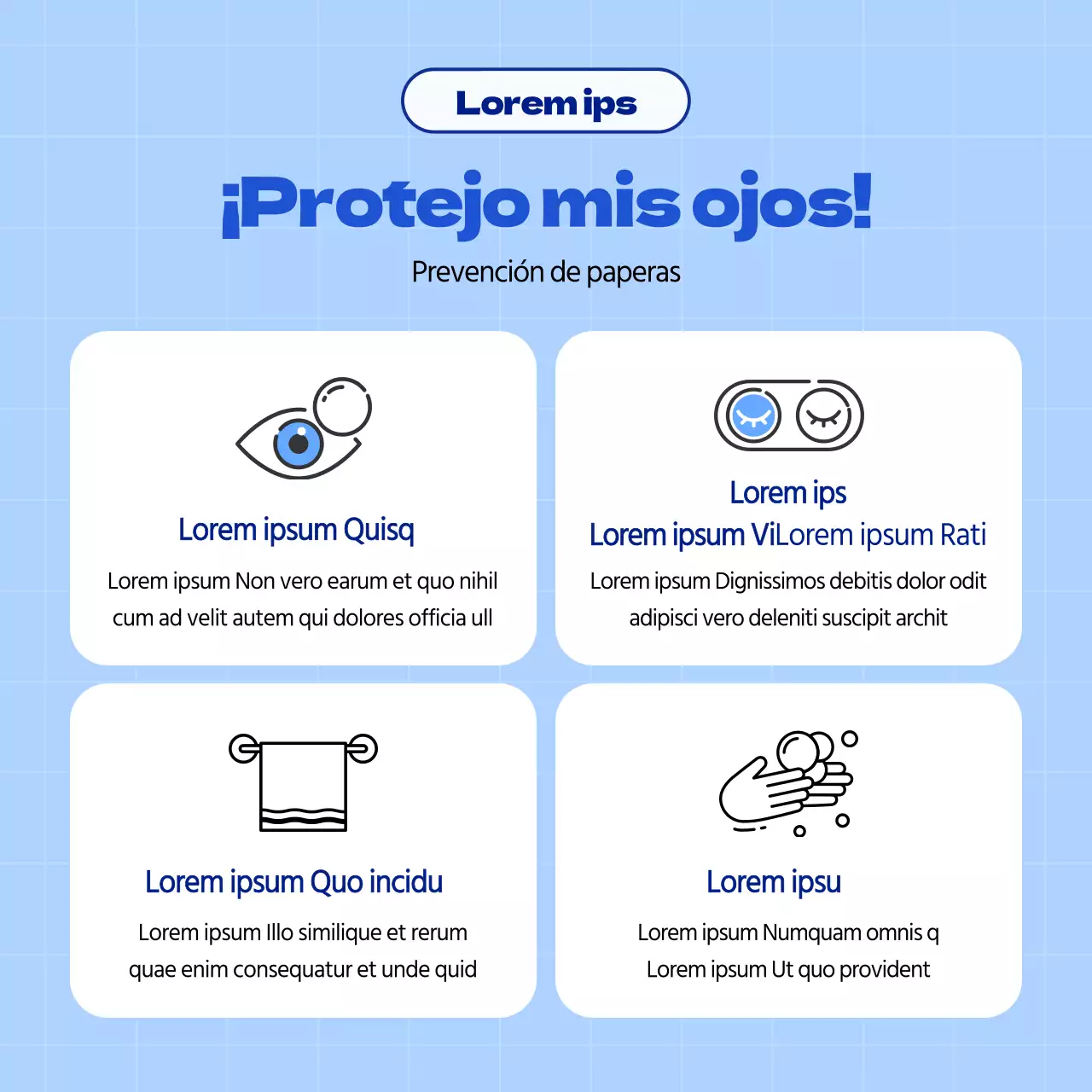 Conjuntivitis nítida en azul claro y blanco CardNews