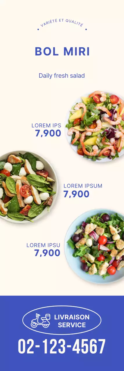 Bannière salade simple bleue