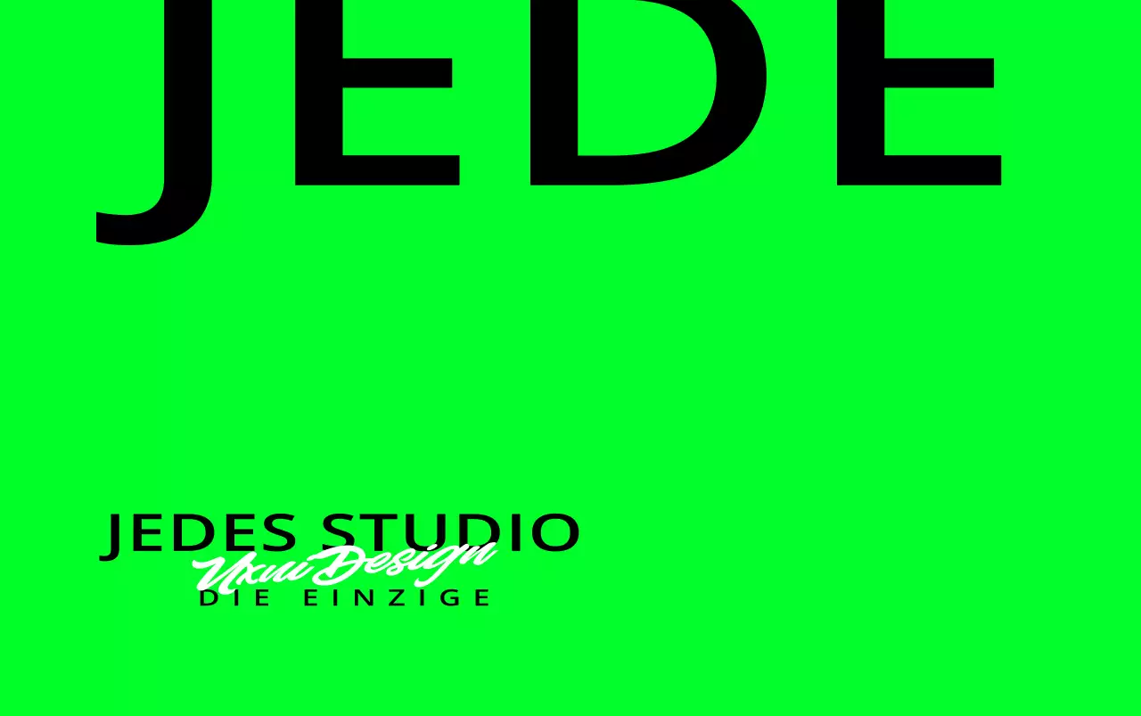 Design mit einem Textlogo für ein Designstudio in fluoreszierendem Lindgrün und Schwarz