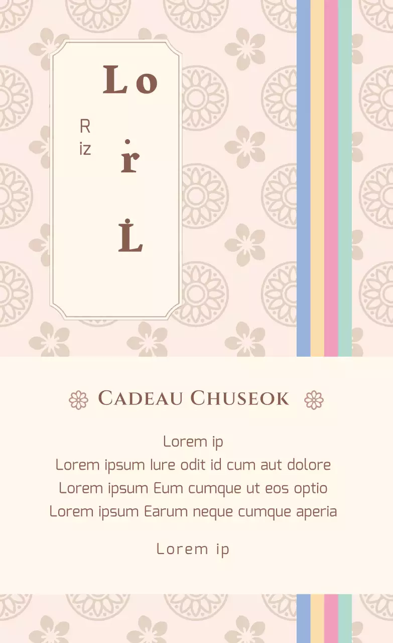 Médicaments et cadeaux Chuseok à motifs traditionnels beiges et bruns