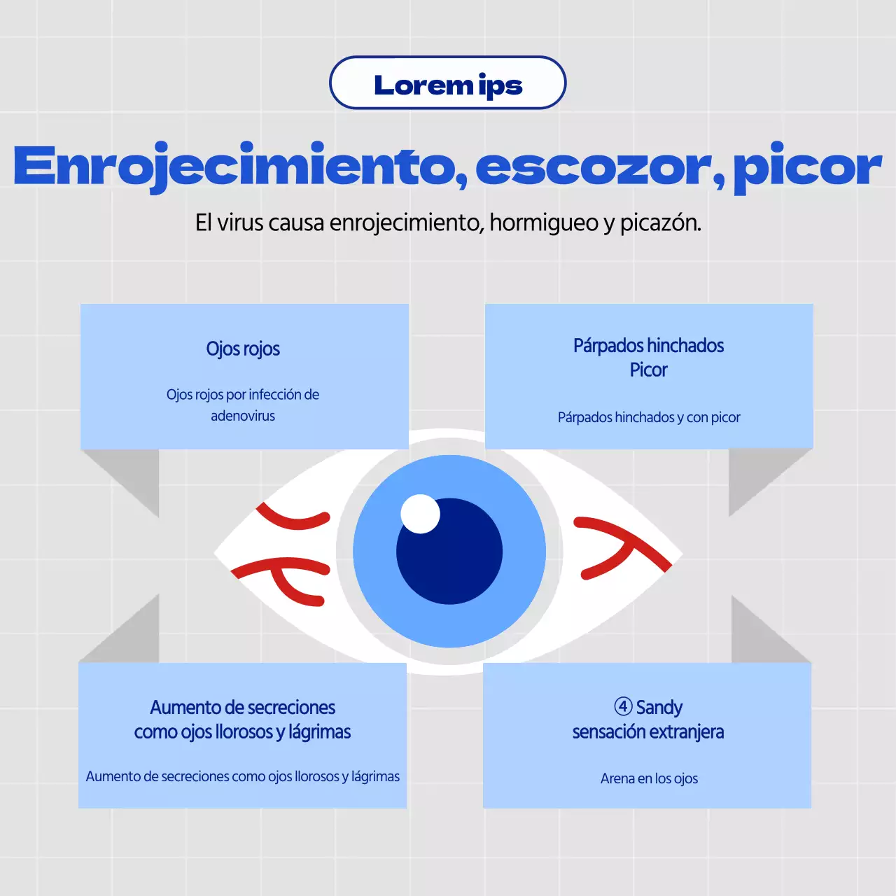 Conjuntivitis nítida en azul claro y blanco CardNews