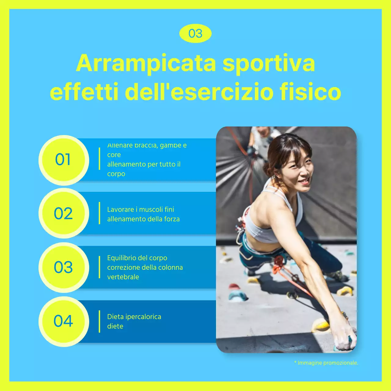 Un tocco di lime nel blu - Climbing CardNews