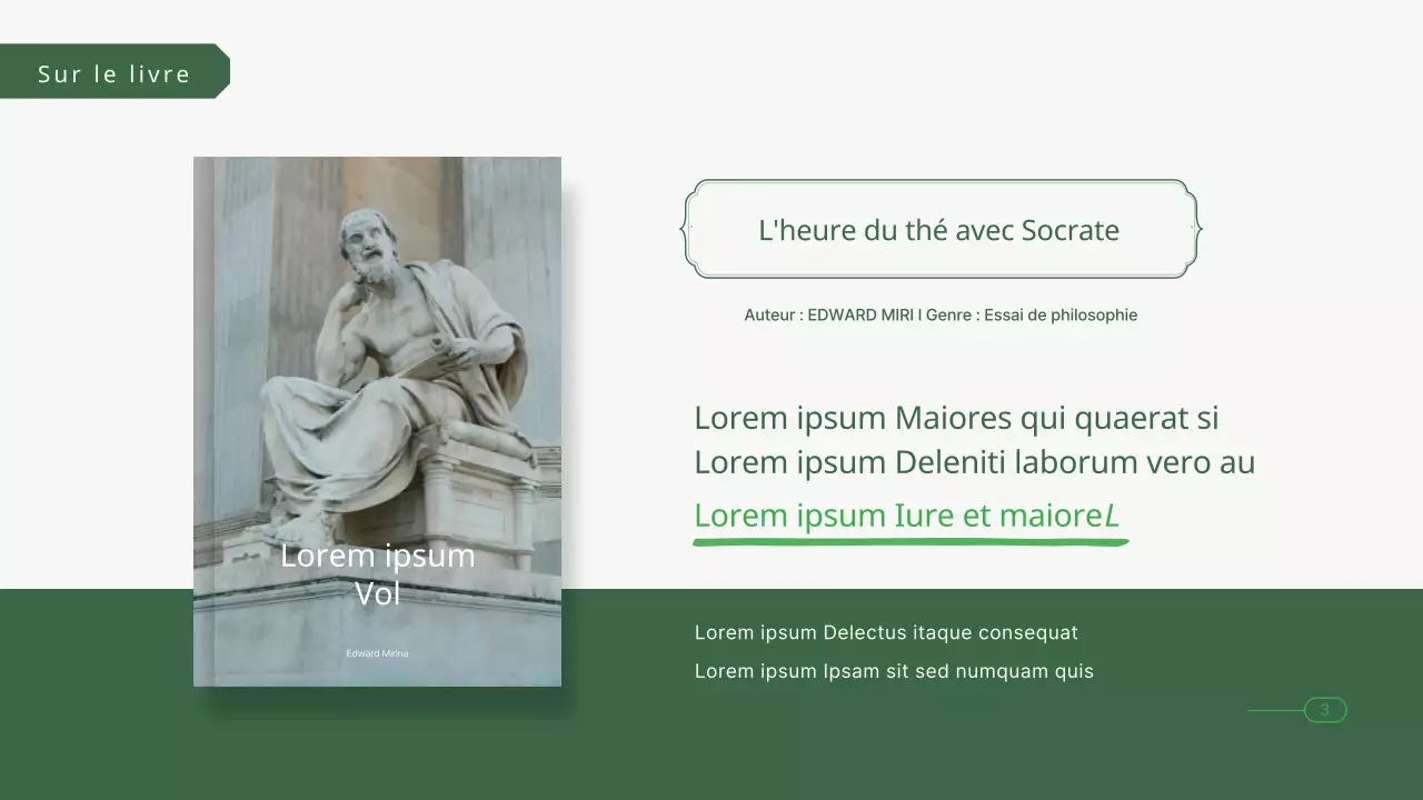 Présentation du club de lecture philosophique en vert