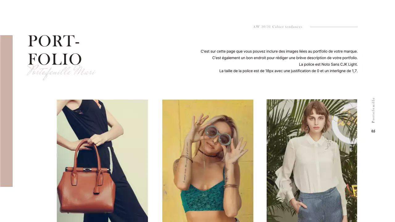 Plan d'affaires simple pour l'habillement avec des tons doux