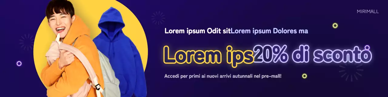 Promozione di abbigliamento concettuale giallo neon e blu