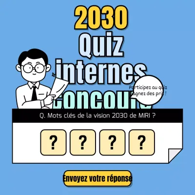 Un arrière-plan monochrome bleu et net pour un concours interne de questions-réponses.