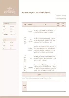 Beige und saubere Leistungsbeurteilungen