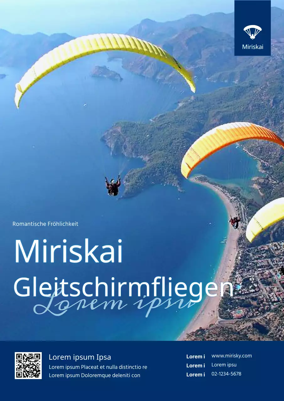 Marineblau Neat Freizeitsport Paragliding Poster