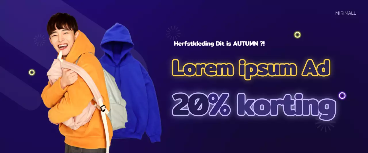 Neon geel en blauw concept kleding promotie