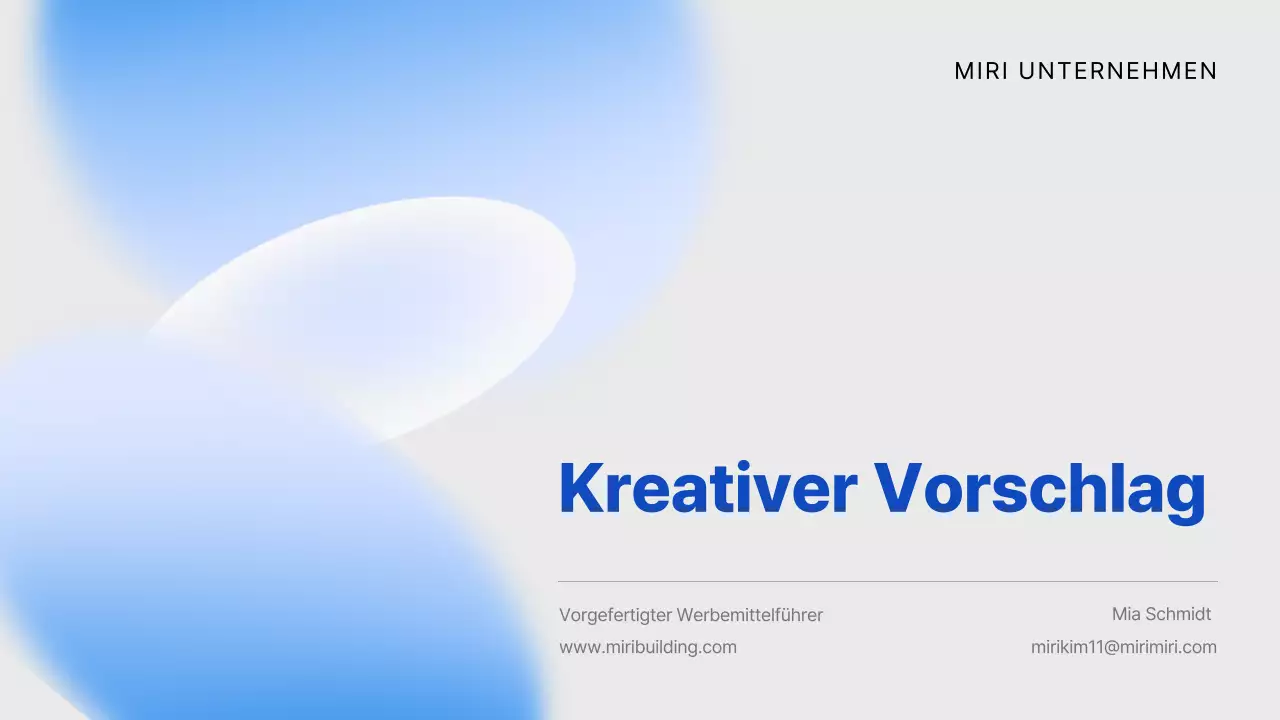 Einfacher hellblauer und blauer Werbemittelvorschlag