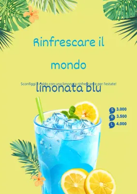 Promuovete il vostro menu di bevande alla limonata blu per la stagione estiva
