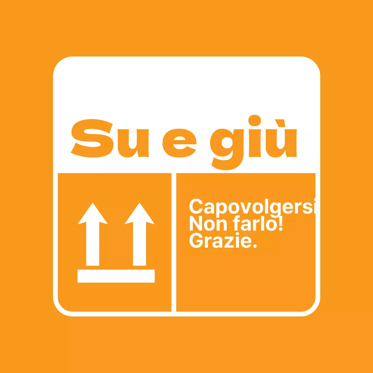 Adesivi di attenzione in alto e in basso